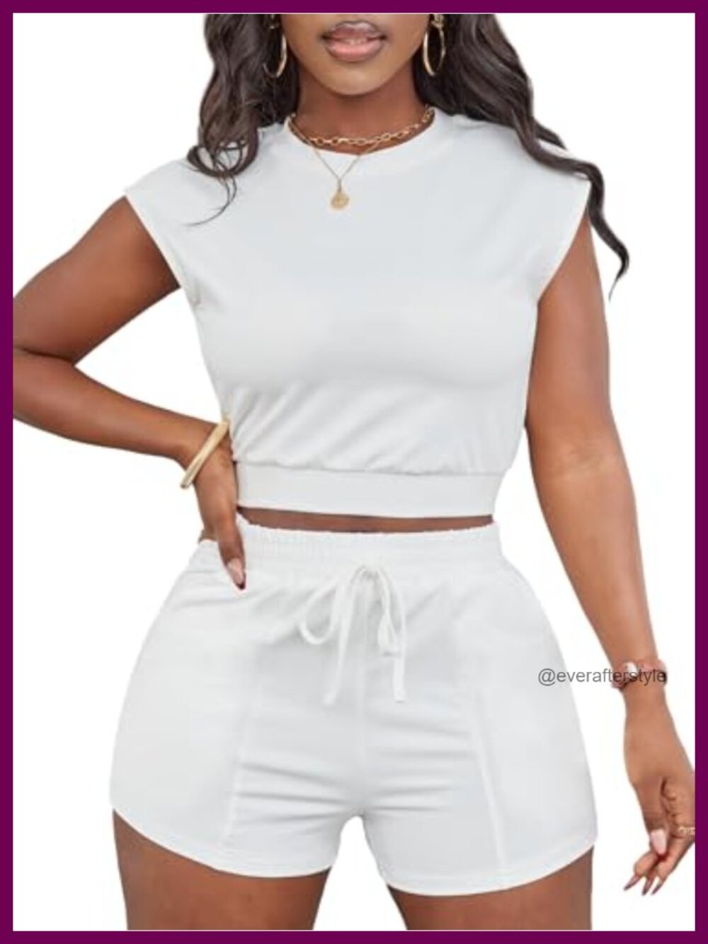 2 Piece Short Set Cap Sleeve Crop Top High Waisted Shorts Pockets